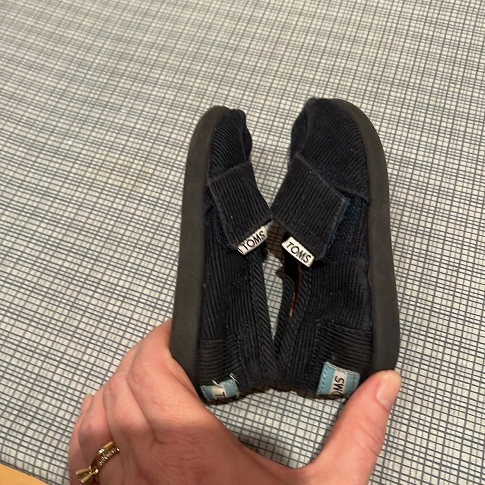 Toms Tiny Alpargata Navy Blue Corduroy Baby Toddler Shoes Size T6